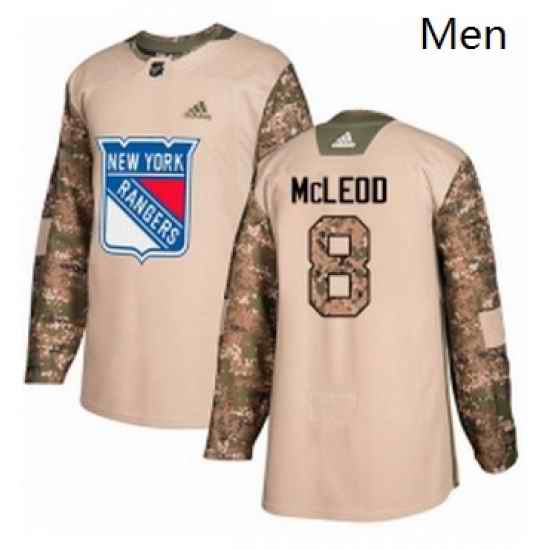 Mens Adidas New York Rangers 8 Cody McLeod Authentic Camo Veterans Day Practice NHL Jersey